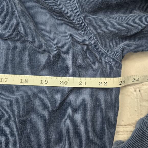 Vintage 90s NY Jeans 100% Cotton Corduroy Blue Long Sleeve Button Up Blouse L - Picture 9 of 10